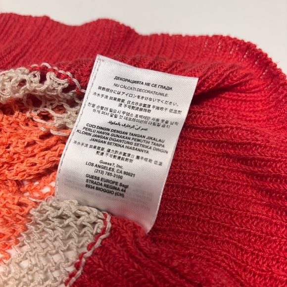 Guess Boho Festival Y2K Multicolor Retro Striped Linen Viscose Blend Tank Top - Picture 8 of 8